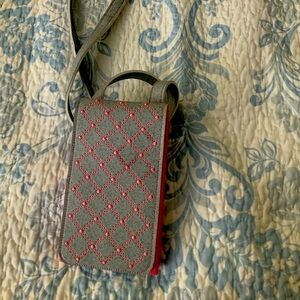 Pink leather phone case purse